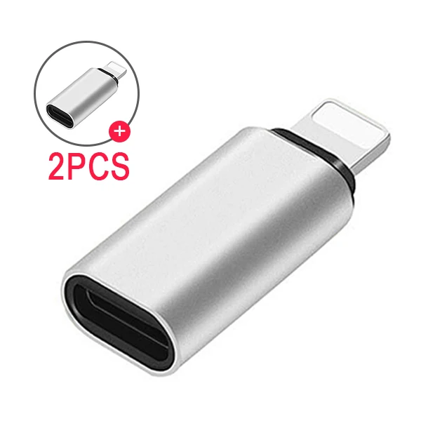 2pc ACCEZZ Мини USB адаптер типа OTG-C женский для освещения Мужской Для Apple адаптер для iphone X XS XR 8 7 Plus синхронизация зарядное устройство конвертер - Цвет: 2pc