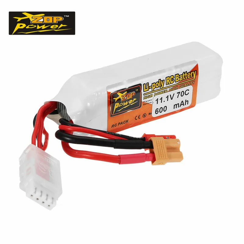 Высокое качество ZOP Power 11 1 В 600 мАч 70C 3S аккумуляторная Lipo батарея JST XT30 разъем для