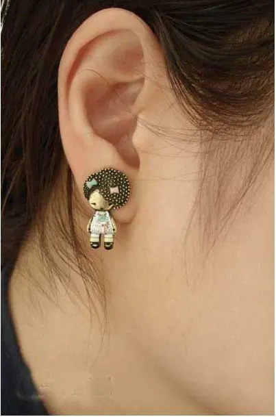 Модные популярные новые стильные винтажные милые куклы девушки модные серьги
