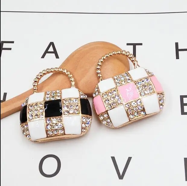 6 шт./лот 2 цвета подвеска со стразами в сумке для сотового телефона украшения из