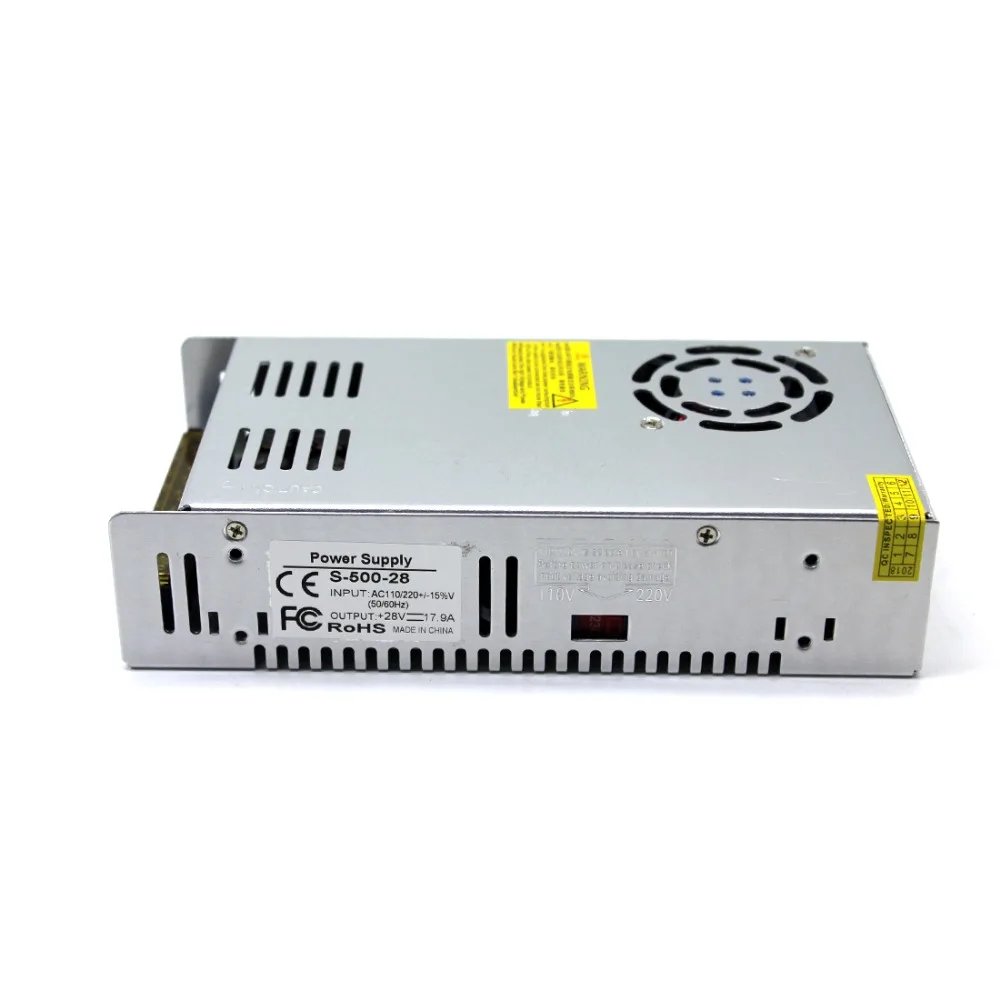 Фото Одиночный выходной источник питания 28V 17.9A 500W Трансформатор AC110V 220V к dc28V адаптер Одиночный выходной источник питания 28V 17.9A 500W Трансформатор AC110V 220V к dc28V адаптер