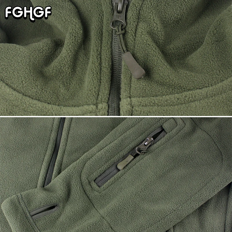 FGHGF военно мягкая оболочка флисовая куртка Для мужчин зима теплая с капюшоном