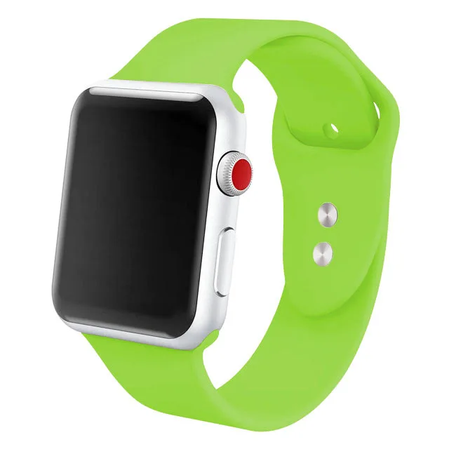Мягкий силиконовый сменный спортивный ремешок для 38 мм Apple Watch Series4 3 2 1 42 мм наручный браслет ремешок для iWatch Sports Edition - Цвет ремешка: NO.3-Green