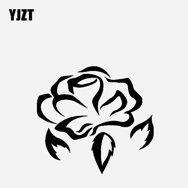 

YJZT 15.6CM*14.4CM Flower Creative Design And Decoration Car Sticker Vinyl Decal Black/Silver C23-0599