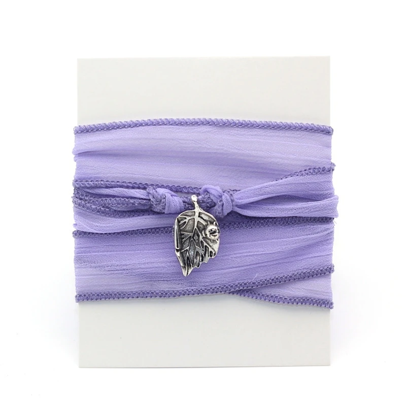 10 цветов новые элегантные шелковые браслеты с лентами и подвесками в виде