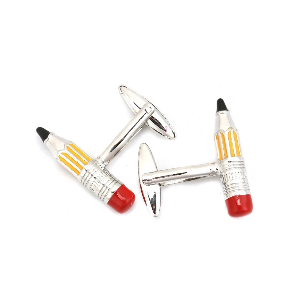 DoreenBeads сплав серебро модные запонки Желтый Красный Карандаш Стиль Творческий