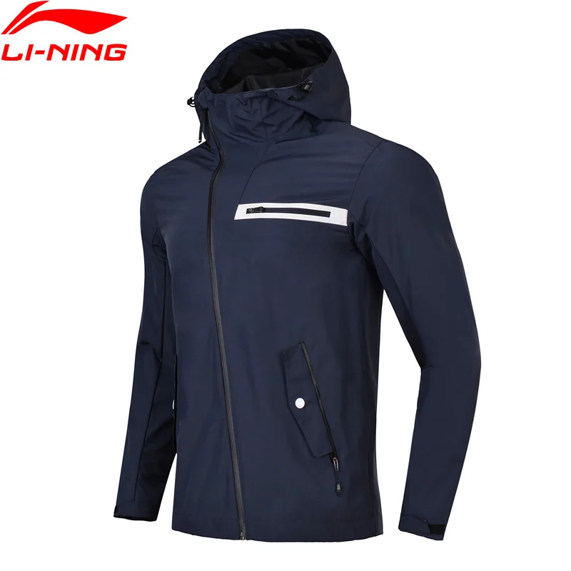 Li Ning Мужская Уличная ветровка обычная посадка 100% полиэстер уличная