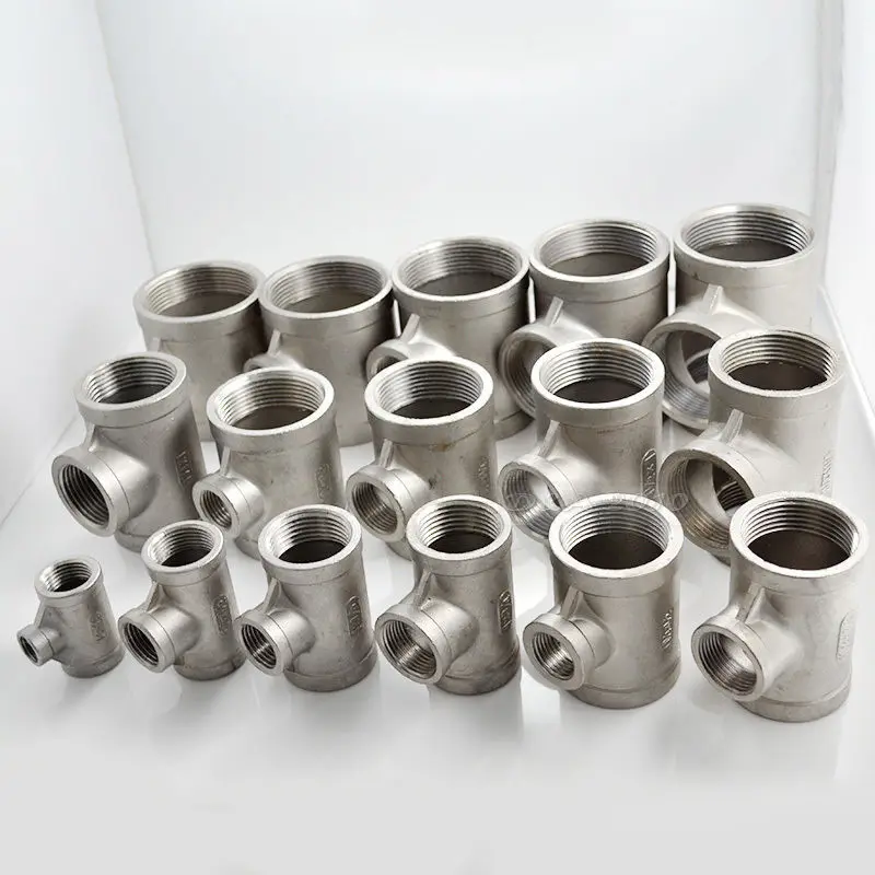 

MEGAIRON 1/2"X3/8"X1/2" Female Threaded Reducer Tee Pipe Fitting SS304