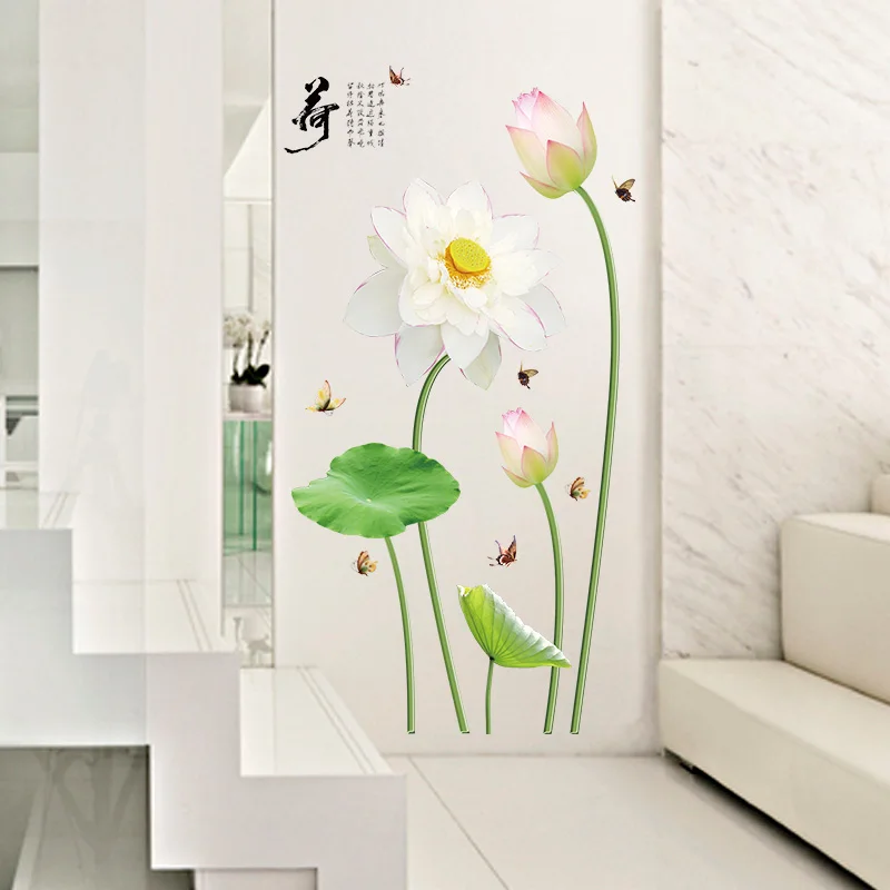 Lotus Flower китайский стиль гостиная спальня задний фон съемные Экологичные