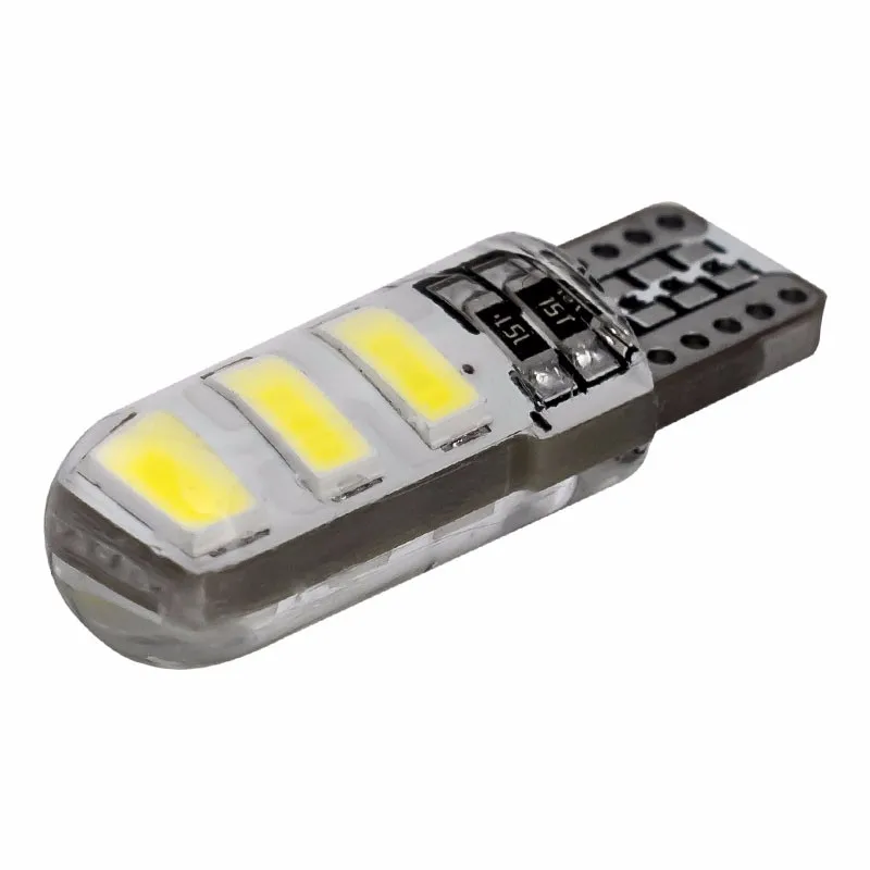 2 шт. T10 W5W силикагель 6 SMD 5630 5730 светодиодный интерьер автомобиля свет WY5W 194 501 светодиодный Клин Парковка купольные лампы поворота Боковые лампы 12V