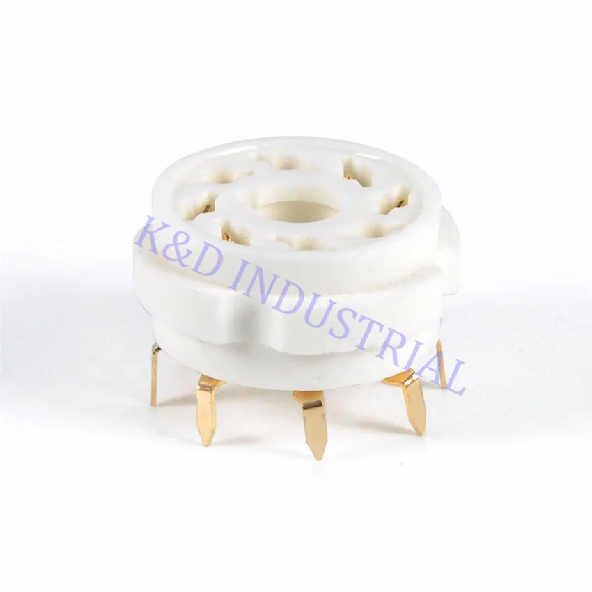 

5pcs PCB Mount 8pin Gold Plate Octal Ceramic Tube Socket 6SN7 KT66 KT88 EL34