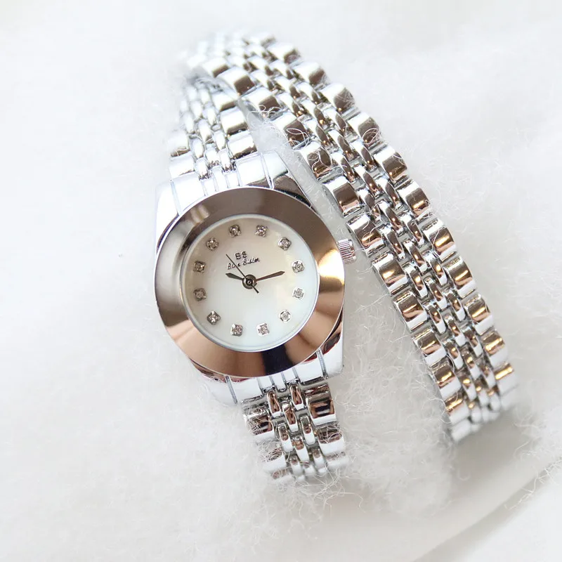 Роскошные Брендовые женские часы reloj mujer модные креативные Золотые женские кварцевые часы женские наручные часы с браслетом Relogio Masculino - Цвет: silver