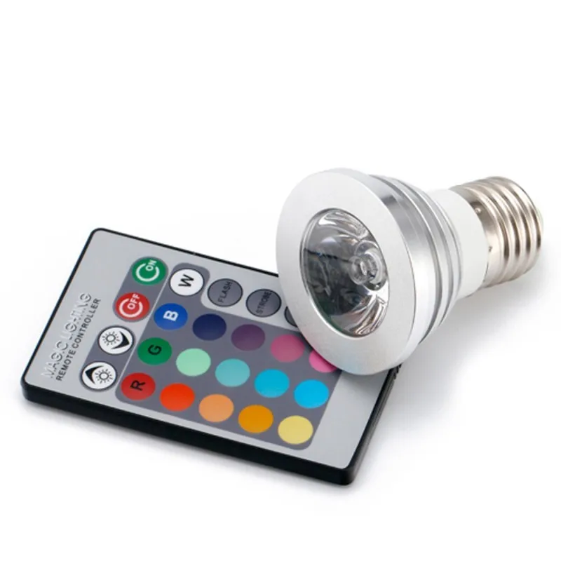 5 Вт E27 RGB светодиодный свет 16 Цвет Светодиодный прожектор с ИК пультом