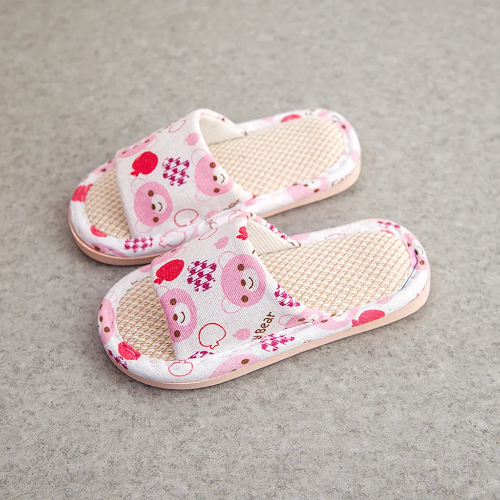 Льняные тапочки унисекс для маленьких мальчиков и девочек дышащая обувь|Тапочки|