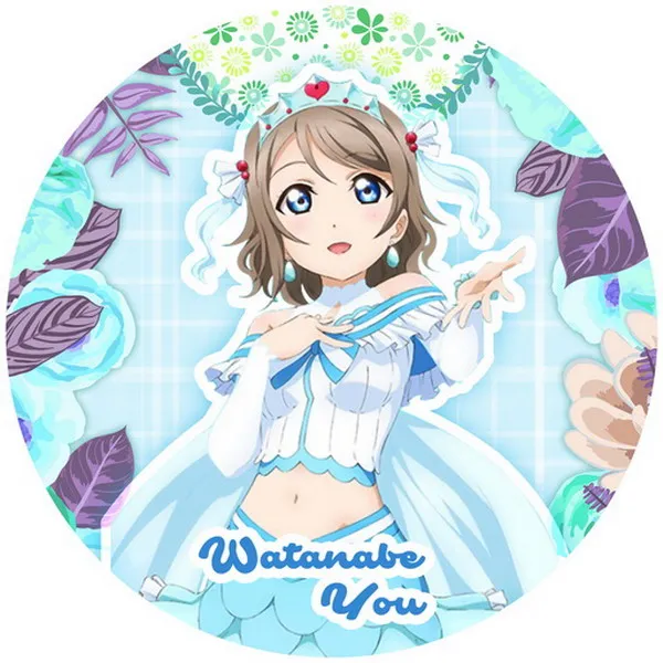 Домашний текстиль Love Live!Sunshine! Округлая мягкая подушка из микрозамшевой ткани с