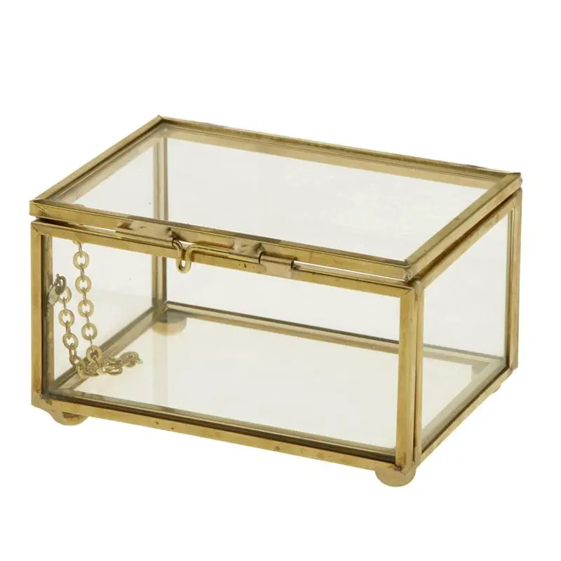 Geometric Glass Style Jewelry Box Table Container For Displaying Keepsakes Home Decoration Plants Ewelry Sto | Дом и сад