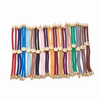 5pcs nylon twisted cord bracelet making slider bracelet making with brass findings golden mixed color 8 79 322 2cm23 8cm