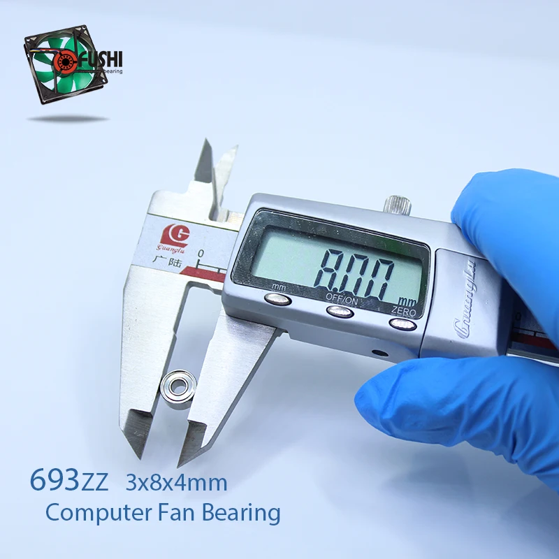 693ZZ подшипник 3*8*4 мм Компьютерный Вентилятор шарикоподшипники 693 ZZ 5 шт. ABEC 7 шт. чехол для охлаждения вентиляторов подшипник R-830zz ремонт
