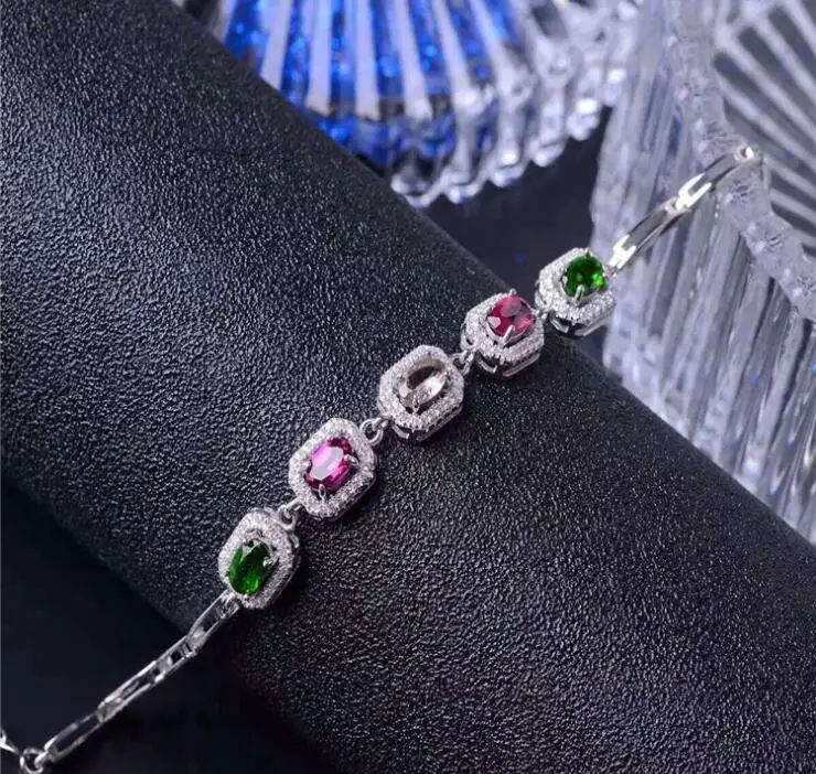 

KJJEAXCMY fine jewelry S925 pure silver hand chain natural tourbillon square female bracelet wholesale jewelry.