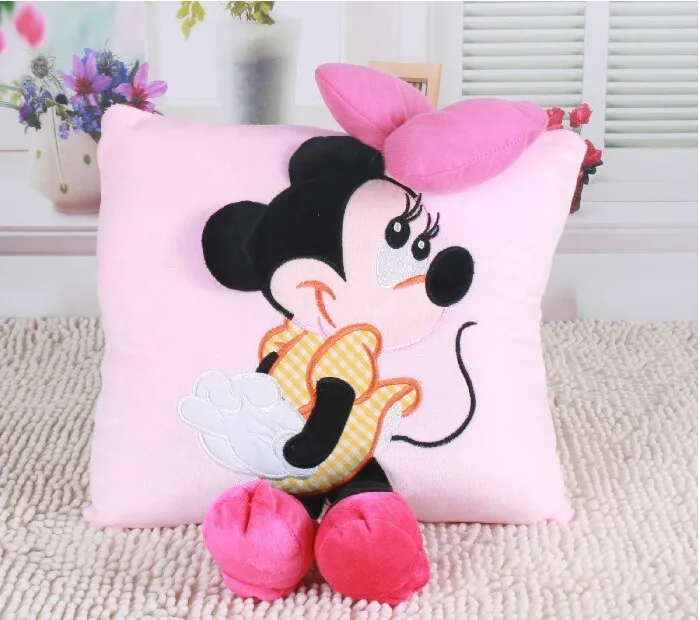 1 шт. 35 см 3D Микки Маус и Минни Маус плюшевые подушки Kawaii Микки и Минни мягкие Cusion подарки для детей