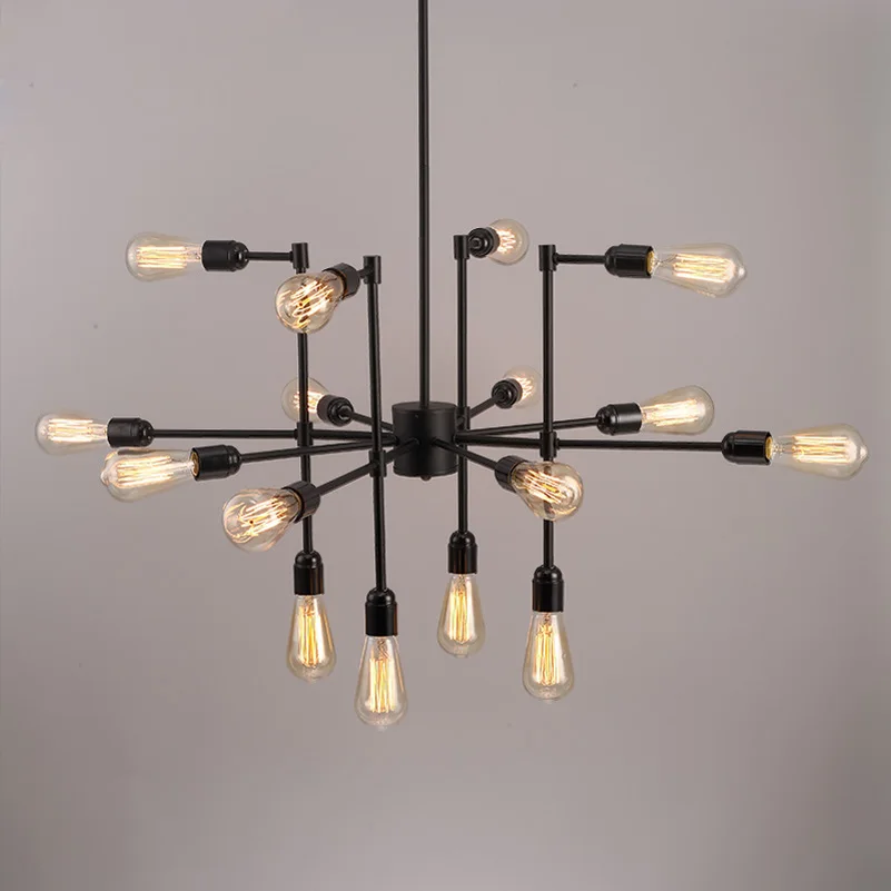 9/12/16 lights personality branch spider chandelier loft industrial black color painted iron hanging lamp for bar coffee shop | Освещение