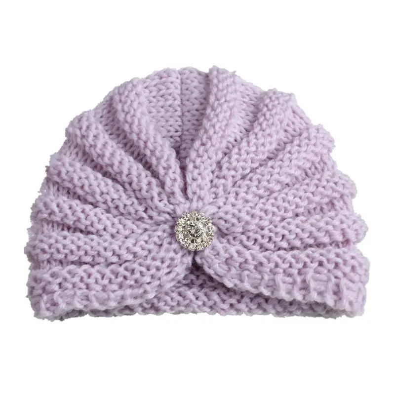 New Style Baby Winter Hat Wool Knitting Belt Drill Cap Kids Newborn Solid Color Warm for Girls | Детская одежда и обувь