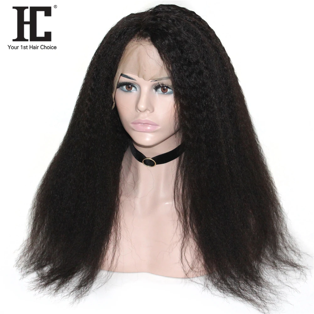 

360 Lace Frontal Human Hair Wigs For Women Glueless 180% Pre Plucked Malaysian 360 Lace Frontal Wig Kinky Straight Remy HC