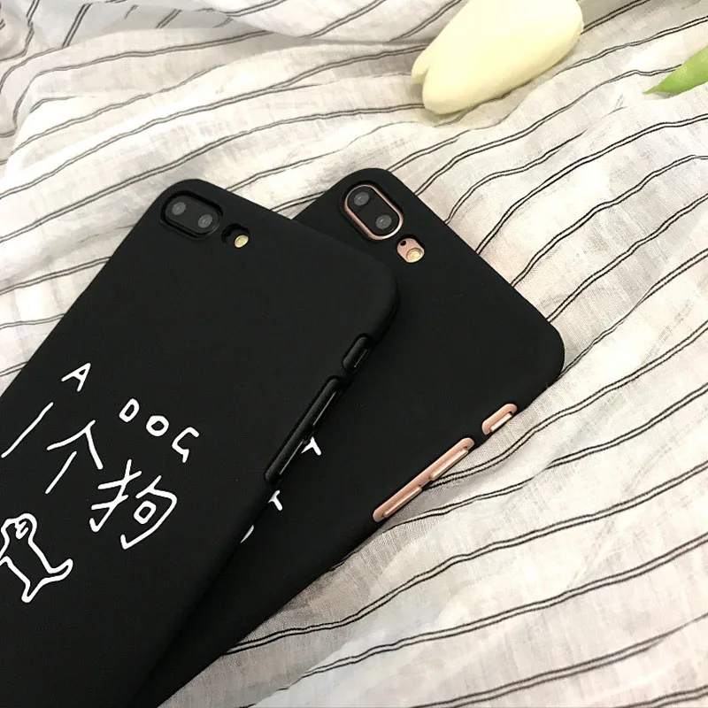 Чехол JiBan с китайским английским буквенным принтом Собака и кошка для iphone 8