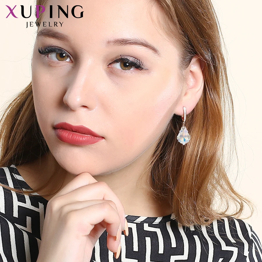 Xuping, серьги-кольца с кристаллами Swarovski, романтические ювелирные изделия,, вечерние серьги в канун Рождества, семейный подарок для женщин и девочек, S185-20537