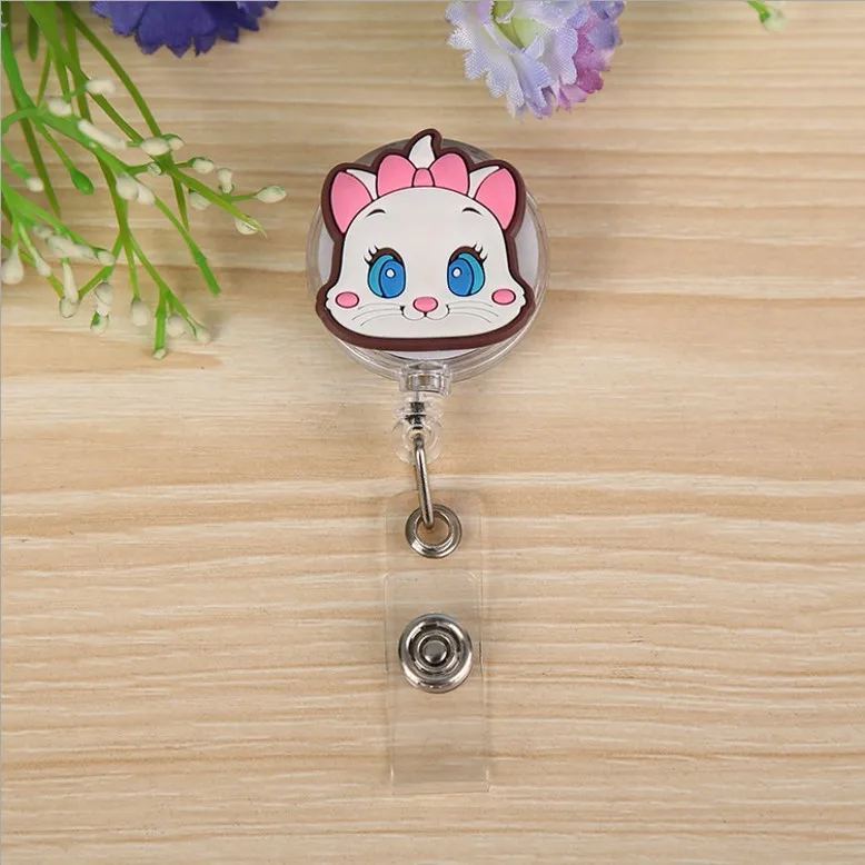 New Cute Cartoon Retractable Pull Badge Reel ID Lanyard Name Tag Card Nurse Badge Holder lovely Kids Reels Office Supplies - Color: 9