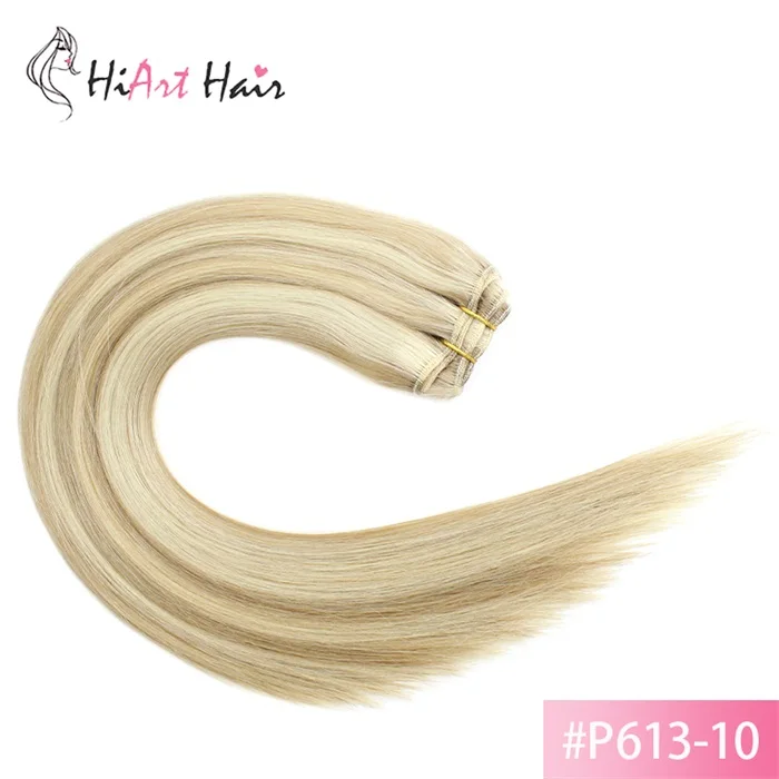 P613-10 HiArt 100 г пряди для наращивания, натуральные человеческие волосы для наращивания кутикулы, remy, волосы для салона, пряди для наращивания, двойные нарисованные человеческие волосы, 1" 20" 22" - Натуральная ткань Цвет: P613-10