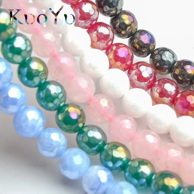 8 мм граненые черные белые красные розовые с покрытием из турмалина круглые