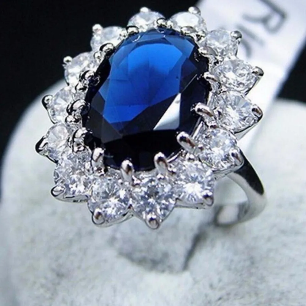 blue Лидер продаж, высокое качество, модное женское роскошное Элегантное свадебное кольцо с голубым кристаллом, лаконичные ювелирные изделия Anillos Perfect - Цвет основного камня: blue