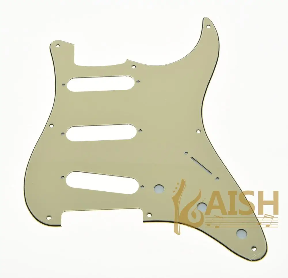 Light Cream KAISH USA Винтаж 8 отверстий ST Strat Гитара Накладка для защиты деки с винтами ST Scrach пластина различных цветов подходит для Fender - Цвет: Light Cream