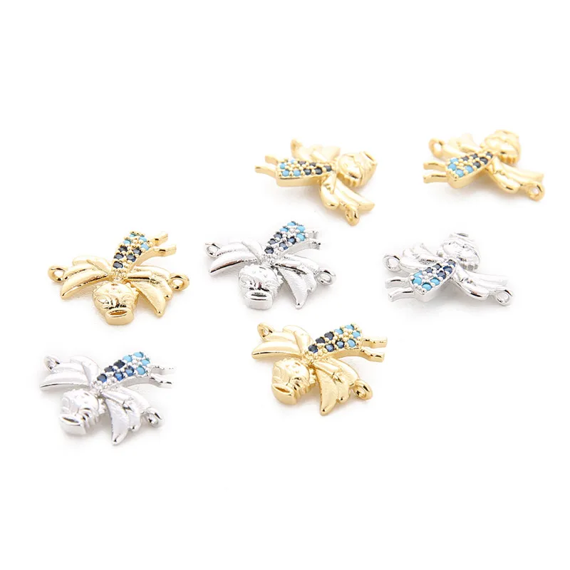 SAUVOO 2 шт родий/золото цвет маленькая девочка угол шаблон Плавающий Шарм 14 5x16 мм