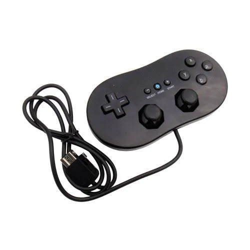 Черный проводной классический контроллер для Nintendo Wii Пульт дистанционного