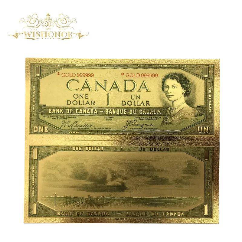 1 Canada dollar 1 шт. новые продукты для Цвет Америка NFL шнур для банкнот 100 долларов банкнот в центре сообщений в течение 24k Gold Бумага деньги для коллекции - Цвет: 1 Canada dollar