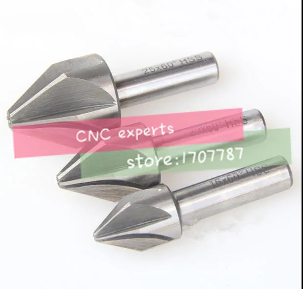 

1pcs 25mm 60or90or120 degree HSS Chamfer Cutter Chamfering Drilling Mill Drill Set Milling Cutting Tool