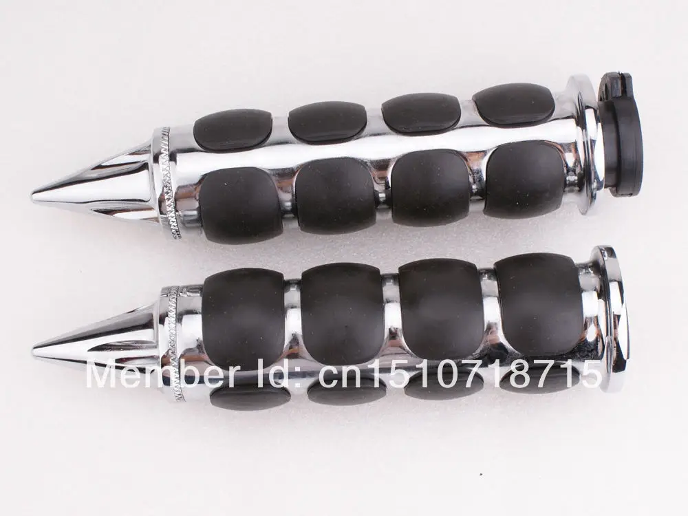 

Pair Motorcycle Chrome Hand Grips 1'' 25mm Handlebar For Kawasaki Custom Ninja ZX6R ZX10R 250R 650R EX VN Vulcan