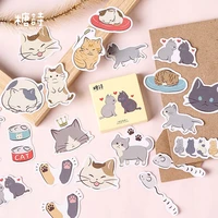 45 pcslot creative cute lovers cat mini paper sticker decoration diy ablum diary scrapbooking label sticker kawaii stationery