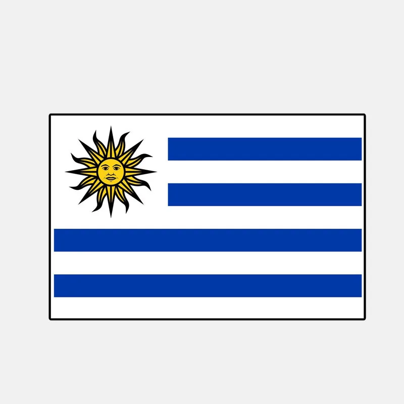 

YJZT 12.9CM*8.2CM Personality Car Window Car Sticker URUGUAY Flag Motorcycle Decal 6-2845