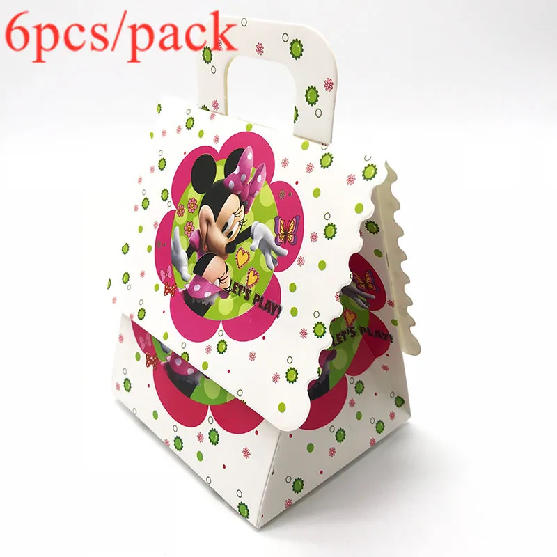 6 штук упак. коробки конфет подарочные Минни Маус праздничные украшения тема