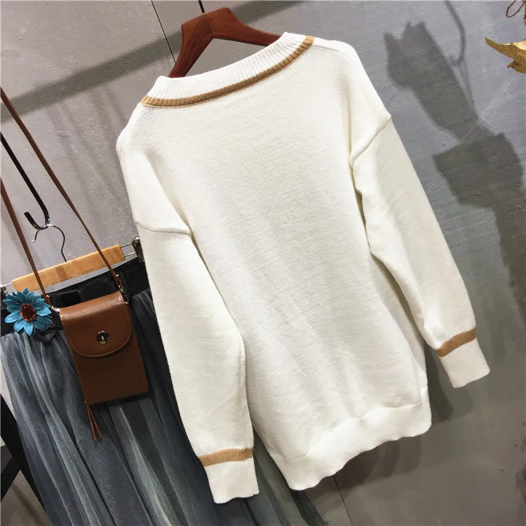SaHezeng 2017 Autumn Winter Women Sweater Fashion Casual Pullover Tops Animal Bear Long Sleeve Knitted Sweaters S32 | Женская одежда