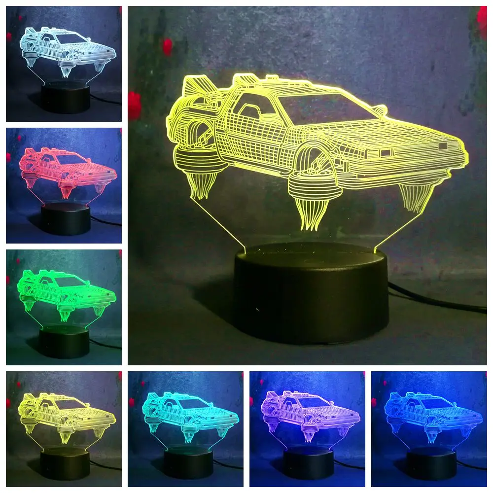 Фото Крутой автомобиль 3D ночник светодио дный USB заряд дистанционного/Touch 7 цветов дети