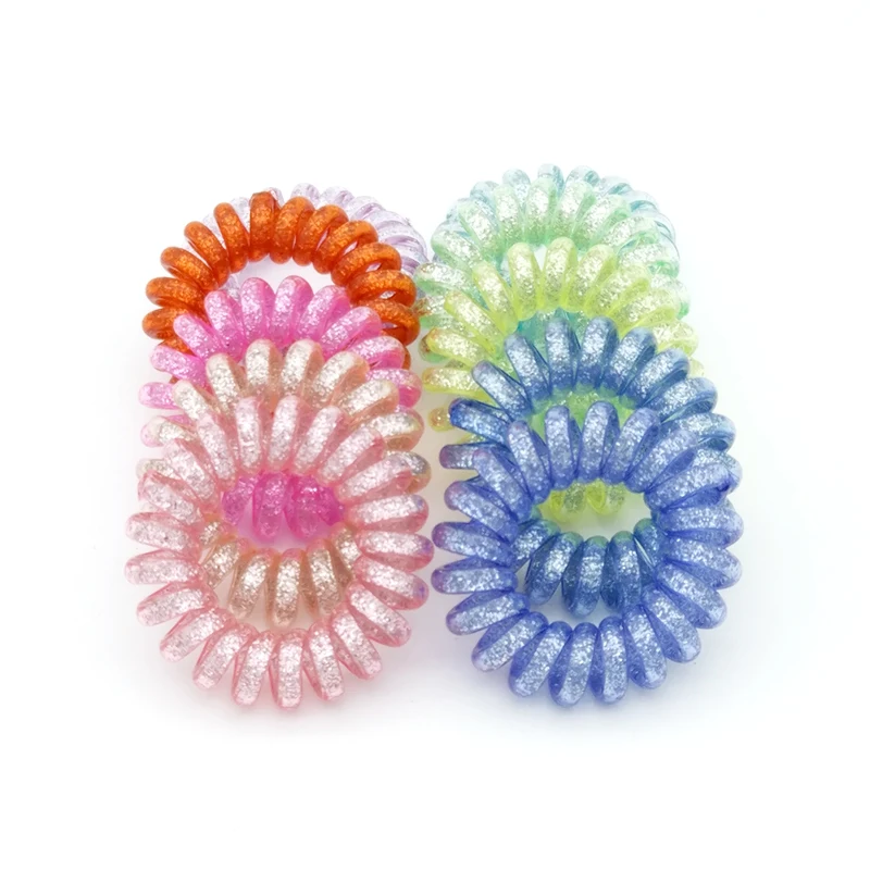 Лот 100 шт. Размеры 3 5 см блестками телефонного провода кольцо резинки для волос