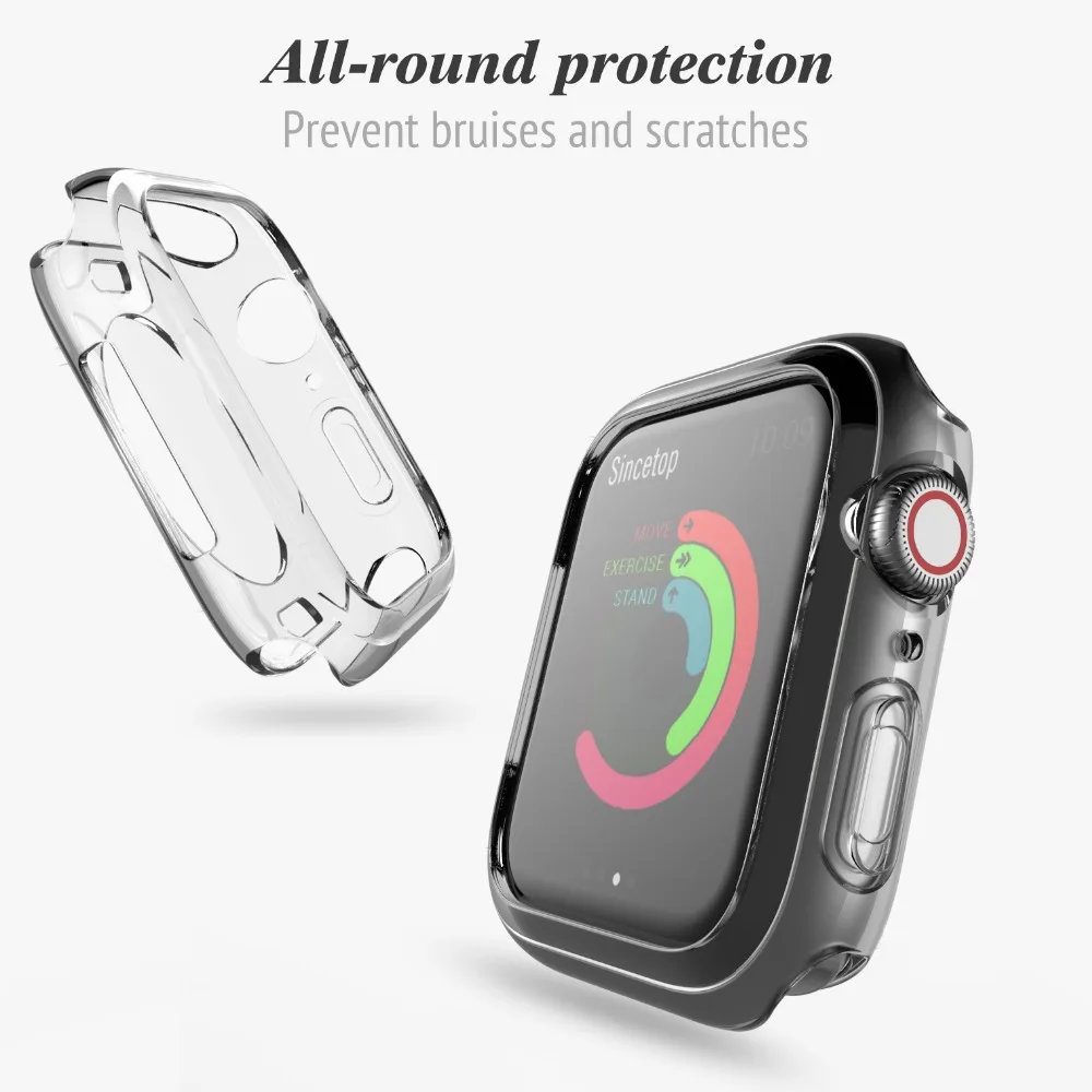 Силиконовый чехол для Apple Watch series 4 44 мм 40 мягкий iWatch Универсальный Ультратонкий