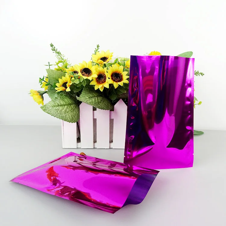 

7*10cm Small Purple Plastic Packaging Vacuum Bag For Food Nuts Storage Heat Seal Aluminum Foil Plain Pocket Pouch
