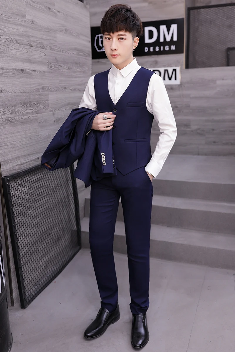 Деловой костюм мужской + брюки жилет из трех предметов не гладильная рабочая