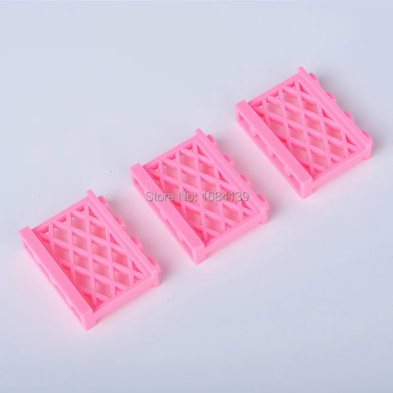 30 шт./лот забор ручки сад DIY Блок Кирпича части собрать частицы розовый замок