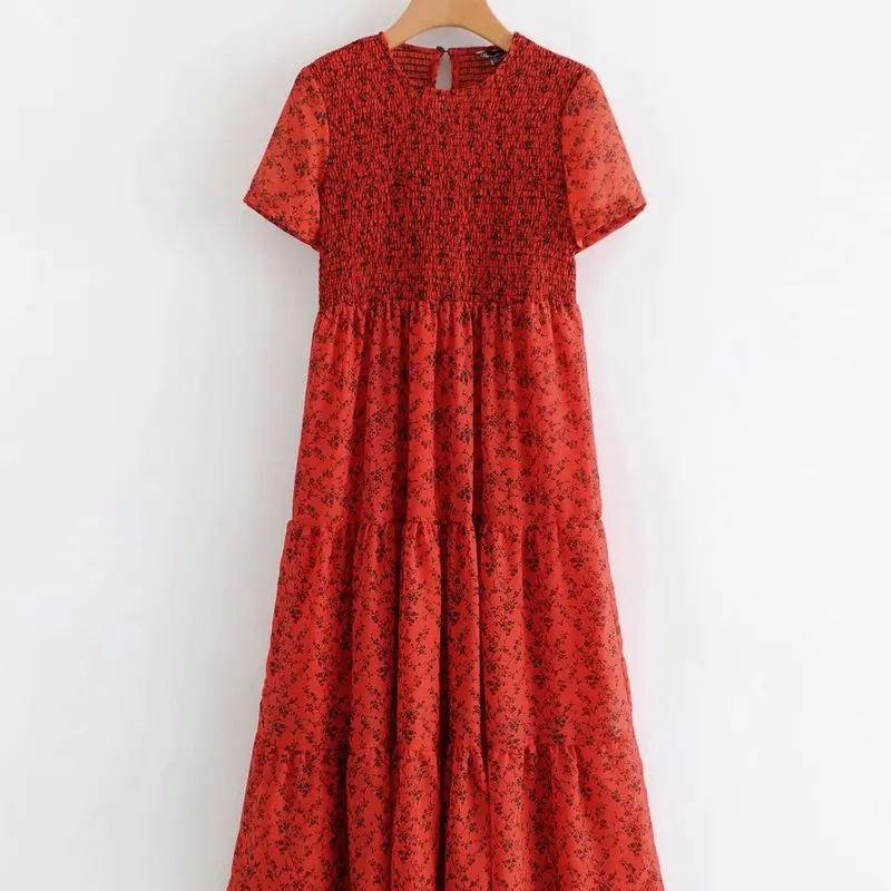 Платье с цветочным принтом в европейском и американском стиле Новое поступление